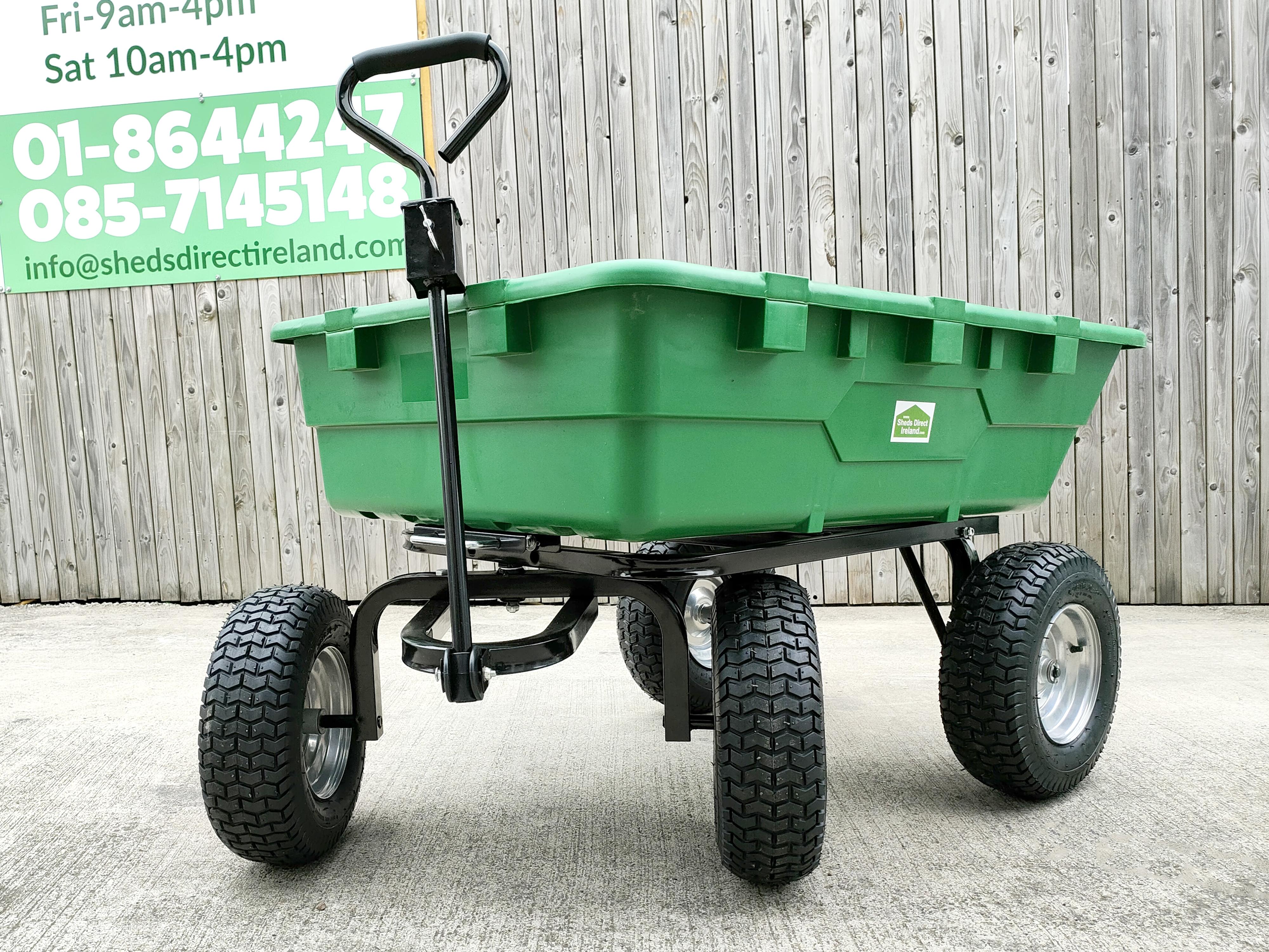 Cart: Ireland The Sheds 250L 4-Wheels Bar, - Direct Top Tow with Tipping